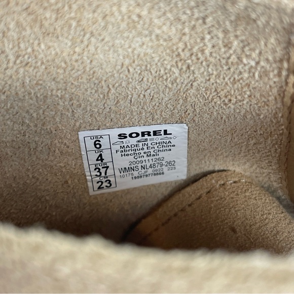Sorel Women's Beige‎ Hi-Line Lace-Up Mid-Shaft Lug-Sole Booties Boots Size 6 - Picture 7 of 8